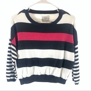 Justice Pink and Black Striped Sweater 18